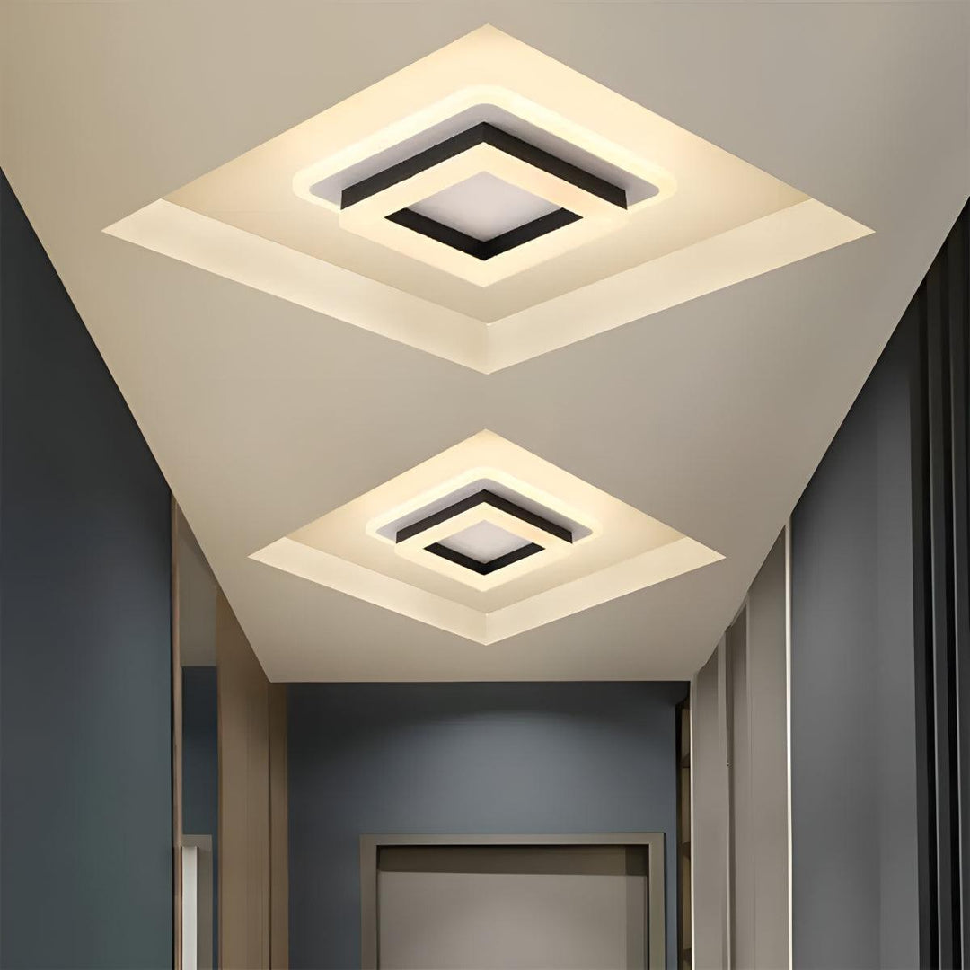 Square Ceiling Light Fixture With Flush Mount Design