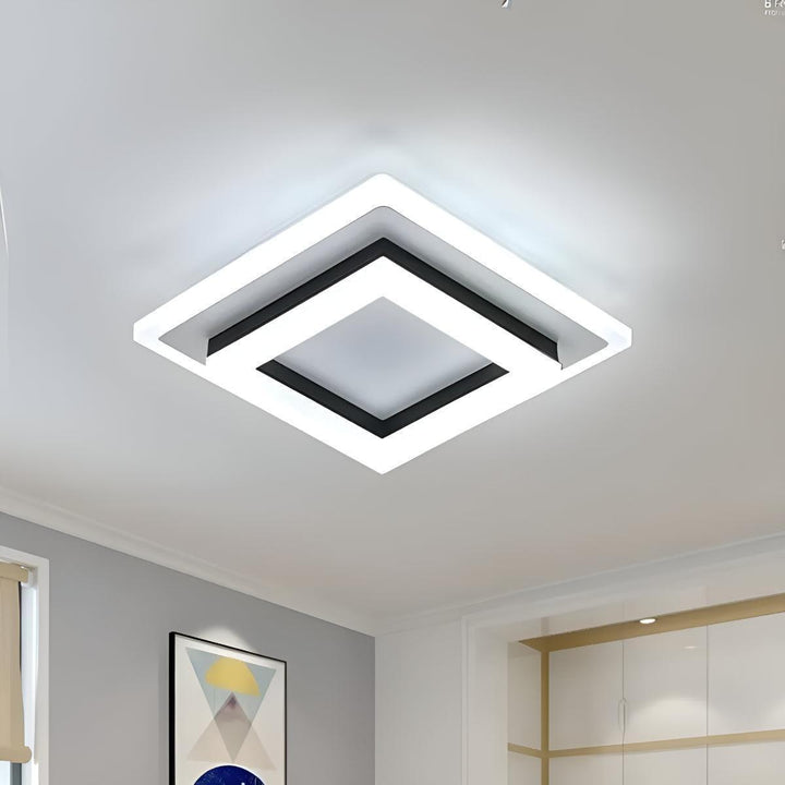 Square Ceiling Light Fixture With Flush Mount Design