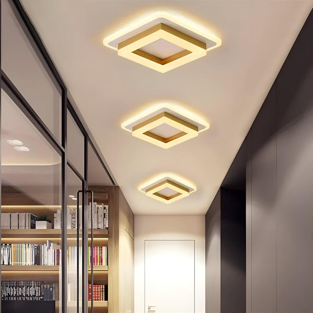 Square Ceiling Light Fixture With Flush Mount Design