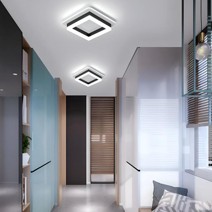 Square Ceiling Light Fixture With Flush Mount Design