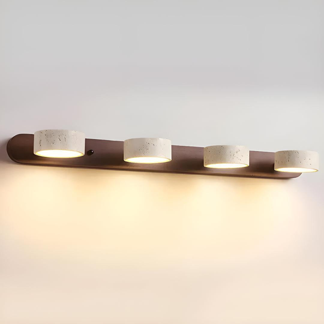 Travertine Duo Linear Wall Light With Natural Textured Design