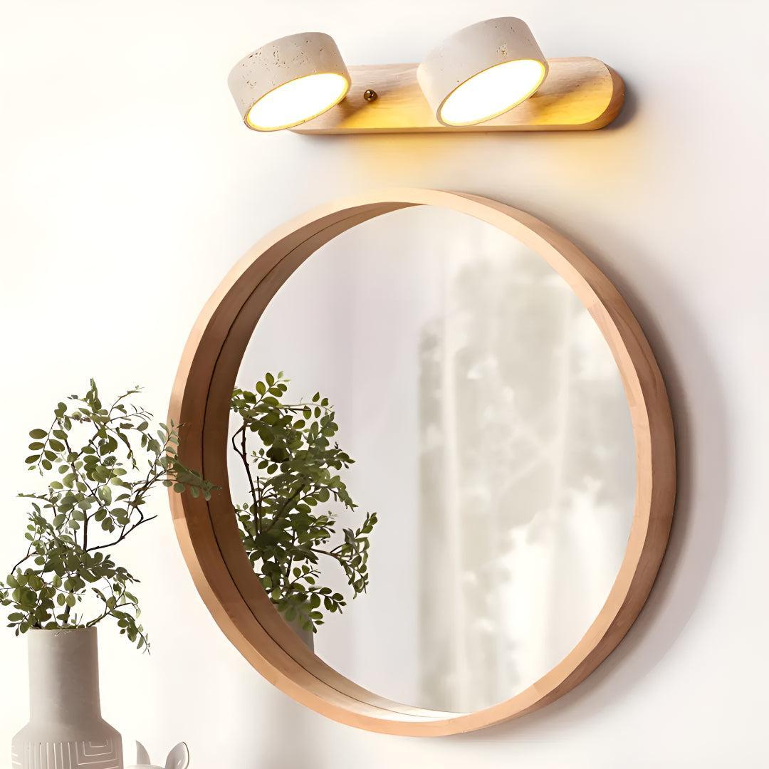 Travertine Duo Linear Wall Light With Natural Textured Design