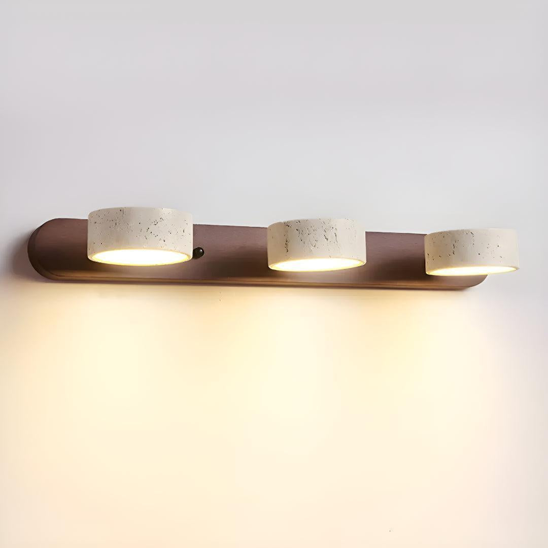 Travertine Duo Linear Wall Light With Natural Textured Design