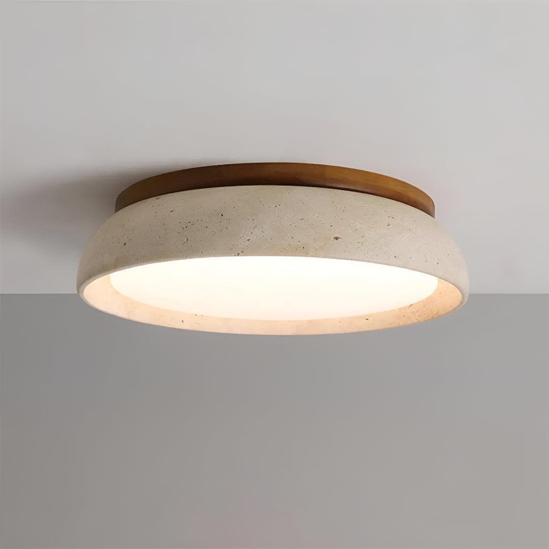 Travertine Flush Mount Ceiling Light Fixture For Modern Home Lighting