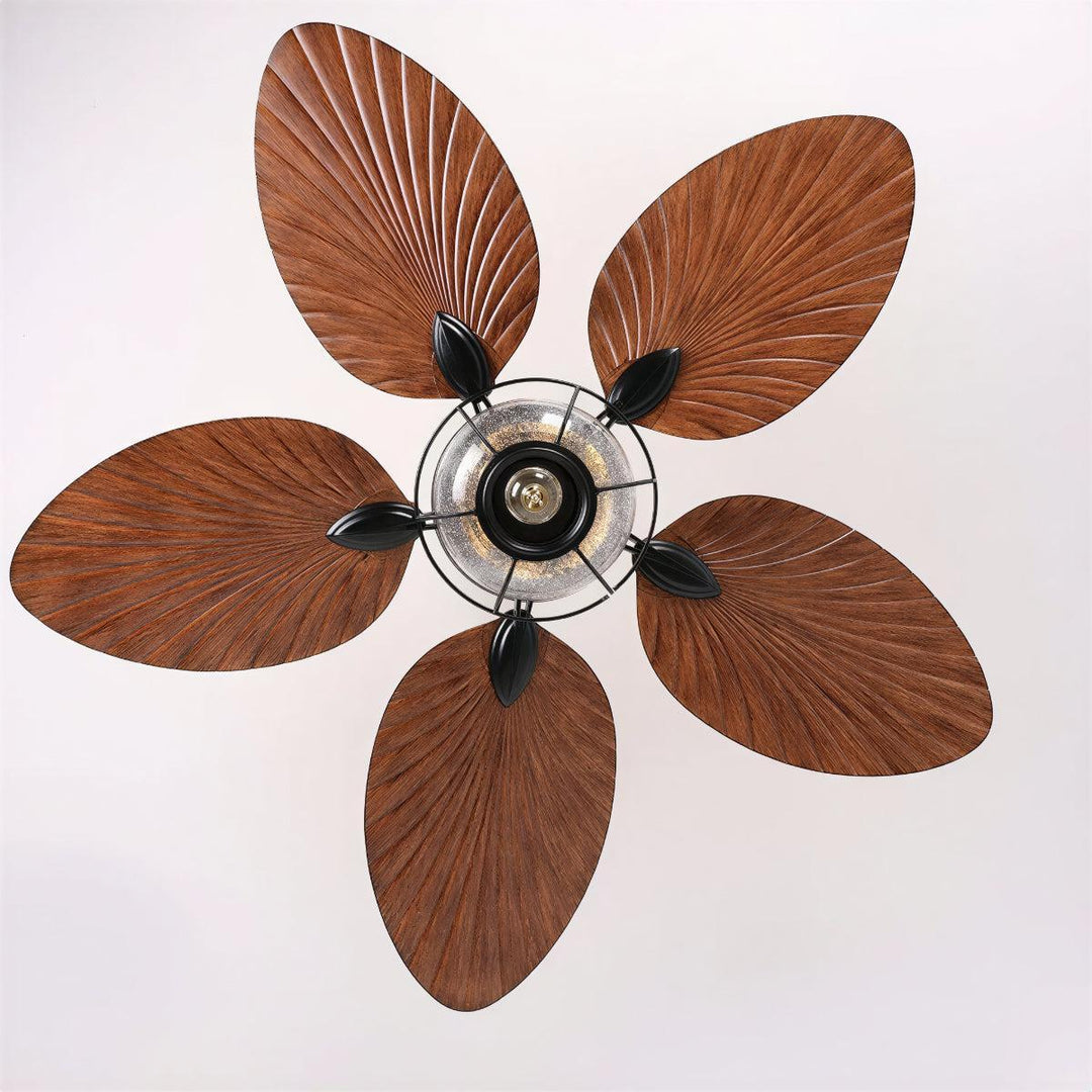 Tropical Palm Leaf Coastal Ceiling Fan With Light For Versatile Living Spaces