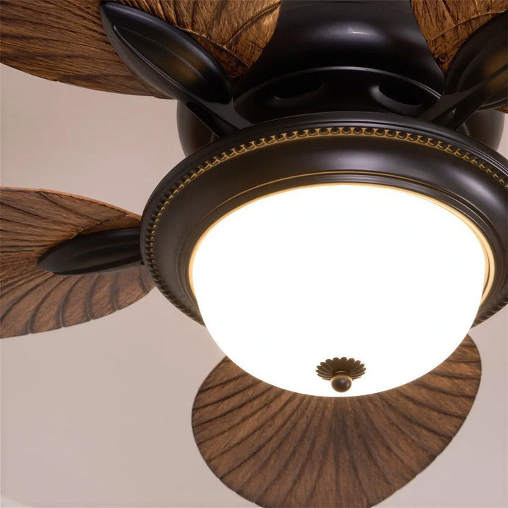 Tropical Palm Leaf Coastal Ceiling Fan With Light For Versatile Living Spaces