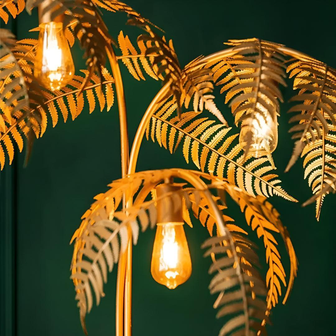 Tropical Retro Golden Palm Tree Floor Lamp