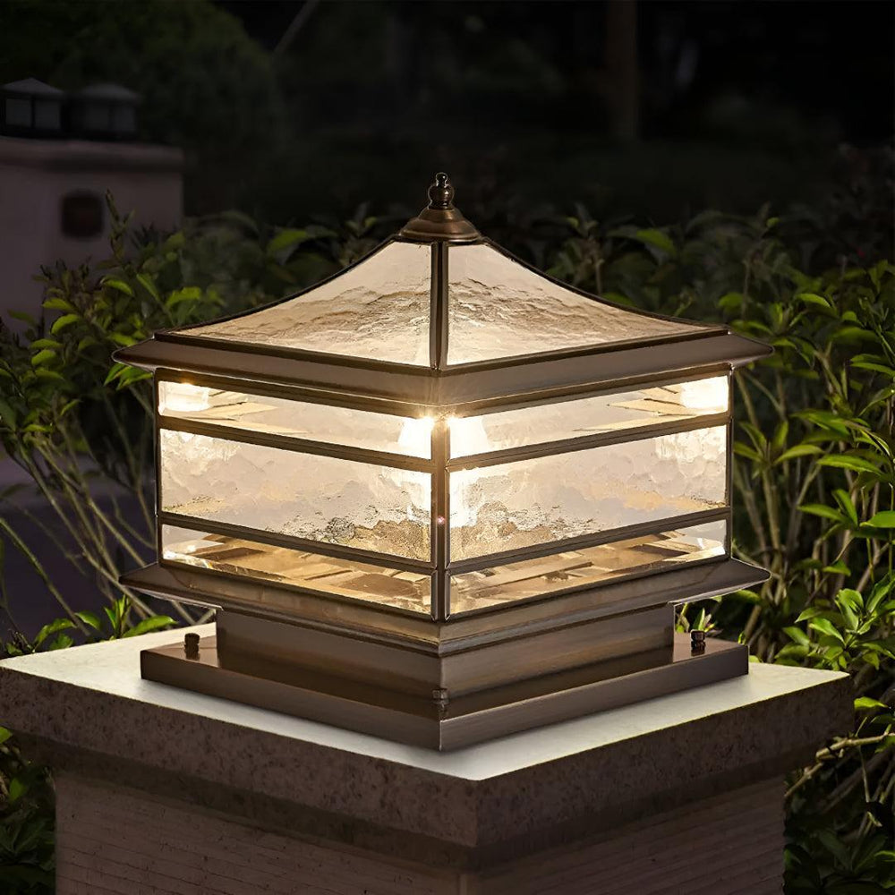 Vintage Post Light For Outdoor Pillars With Warm Glow