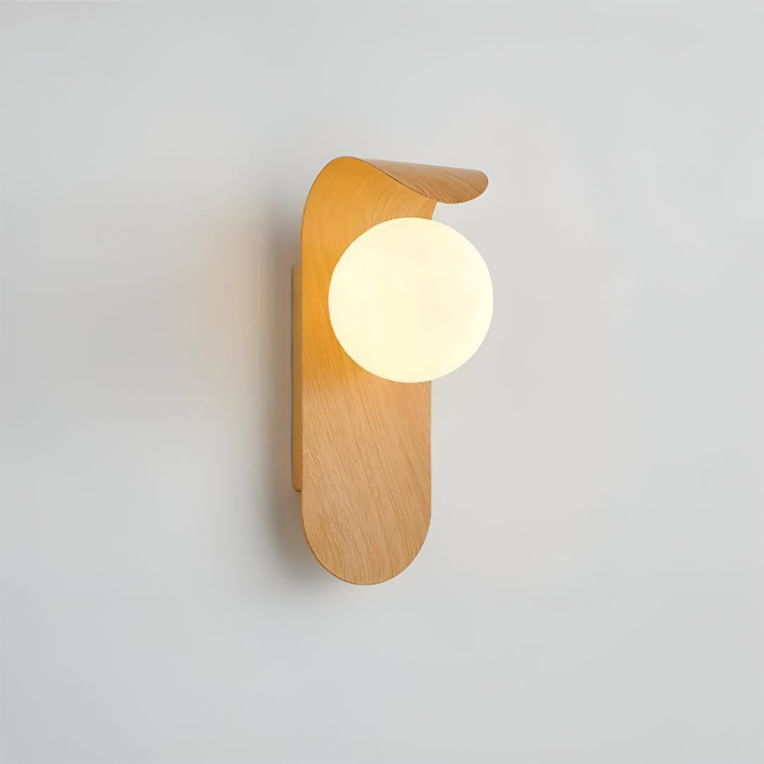 Wall Light With Curved Design And Glass Globe