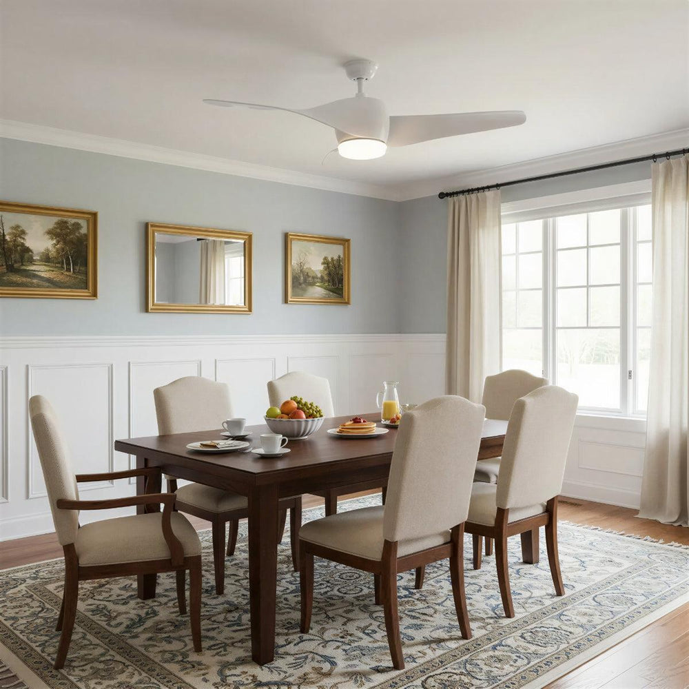 Wooden Curved Ceiling Fan Light With Remote Control And DC Motor