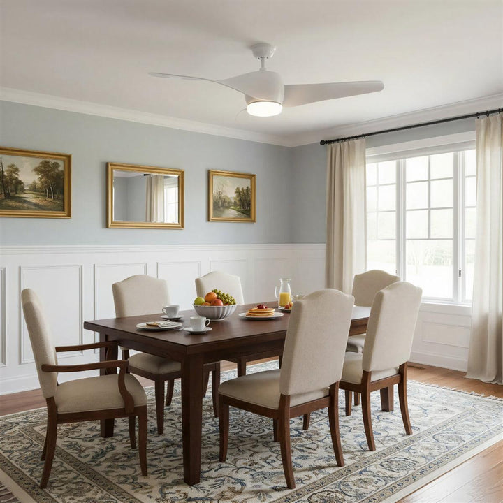 Wooden Curved Ceiling Fan Light With Remote Control And DC Motor