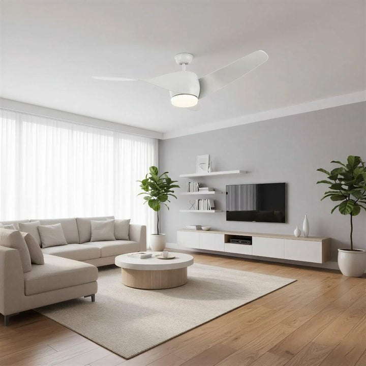 Wooden Curved Ceiling Fan Light With Remote Control And DC Motor