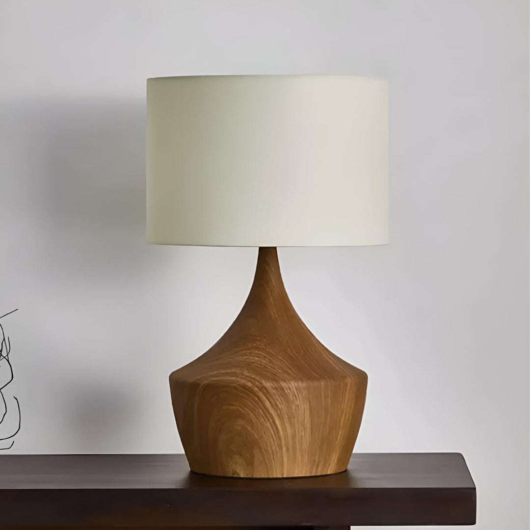 Wooden Japandi Bedside Table Lamp for Calm Ambient Lighting